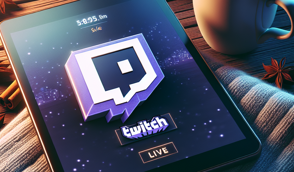 "Persona usando una tableta para ver Twitch, con la interfaz de la plataforma visible en pantalla, ilustrando la guía completa sobre cómo ver Twitch en dispositivos tabletas."